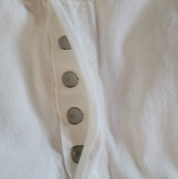Levis White Button Fly Jeans with factory designed tears W40 L30 - Picture 10 of 10